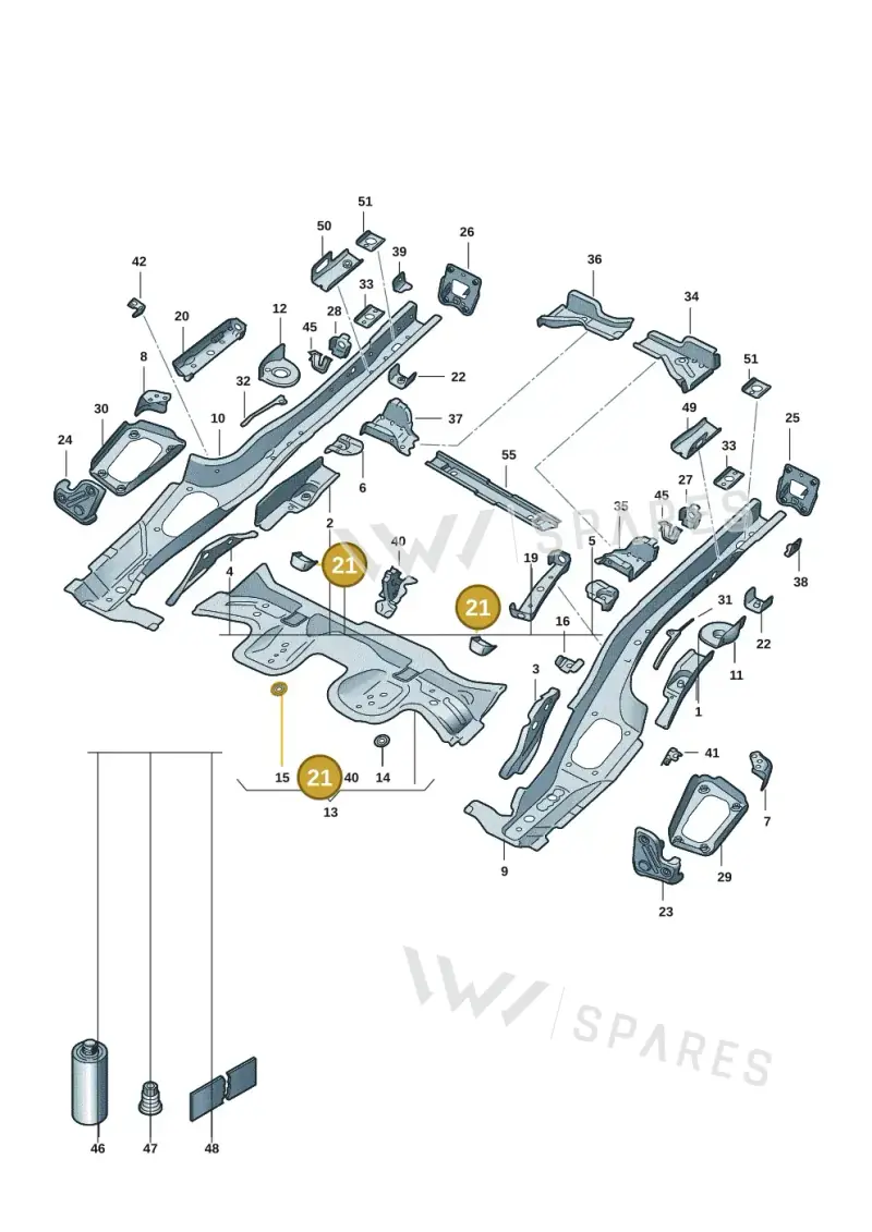 5Q0803781A — Volkswagen Golf 2.0 BlueMotion (2019-2024) diagram 5h0803010, position 21