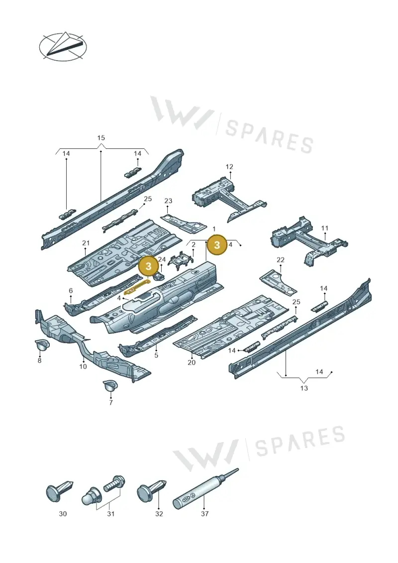 5Q0803806 — Volkswagen Passat estate (2023-) diagram 3j0803200, position 3
