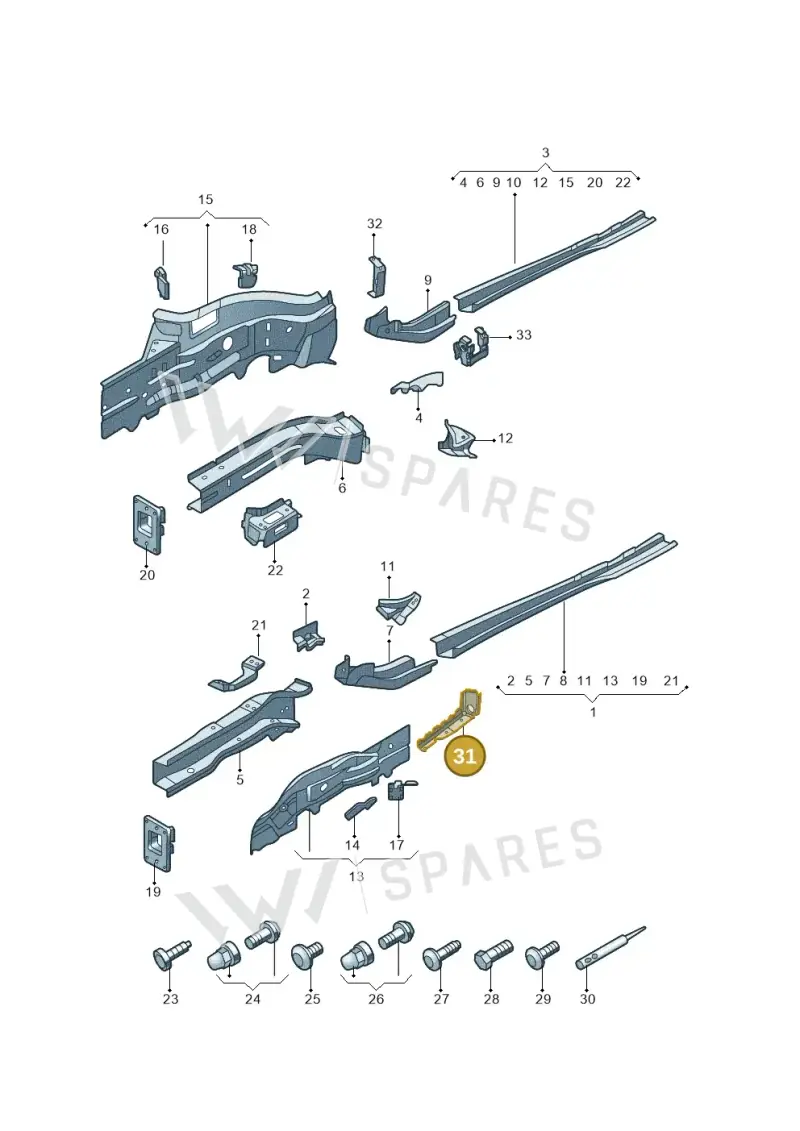 5Q0803871 — Volkswagen E-Bora (2019-) diagram 590803000, position 31