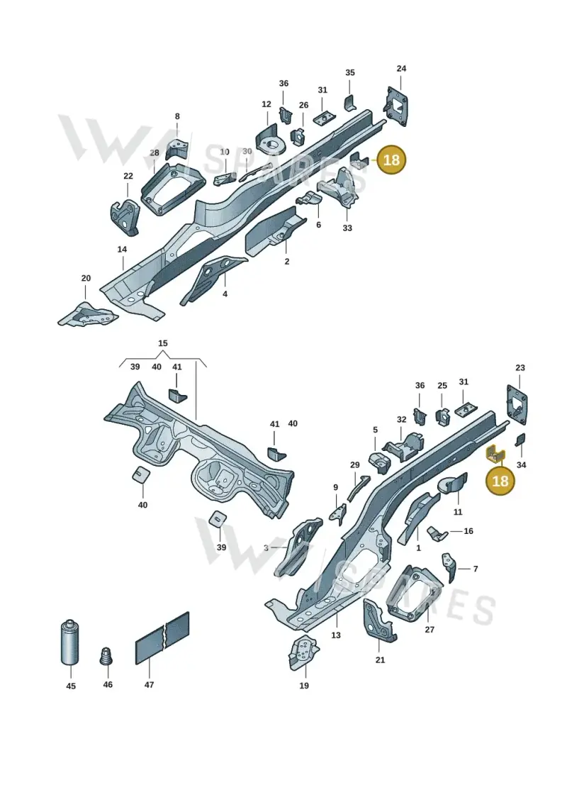 5Q0804025C — Volkswagen T-Roc convertible 1.5 (2019-2024) diagram 2gk803025, position 18