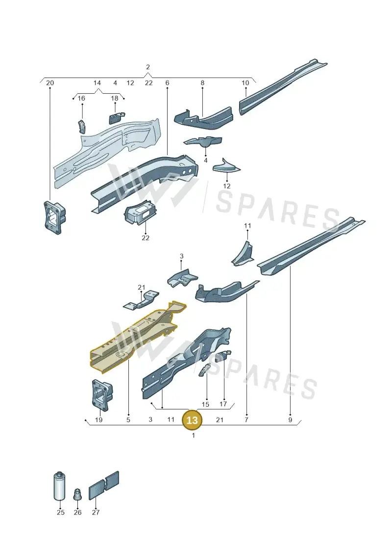 5Q0804105 — Volkswagen Golf 2.0 (2016-2020) diagram 827803000, position 13