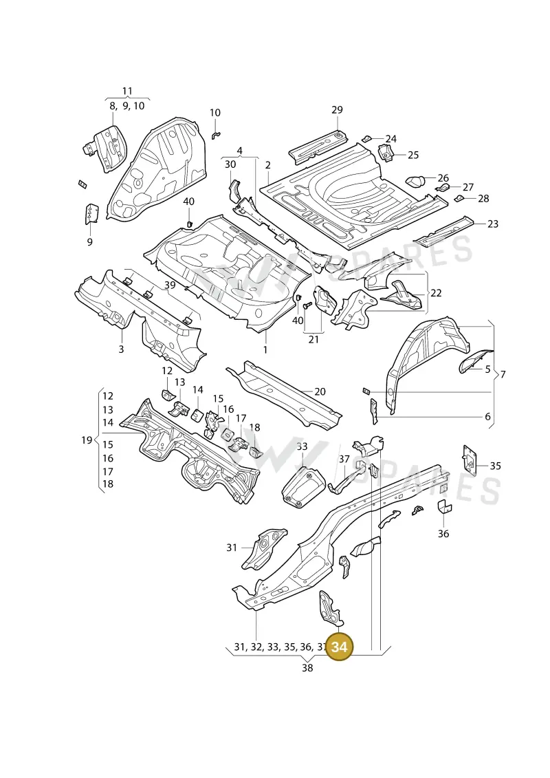 5Q0804141B — Volkswagen Bora (2018-) diagram 437803100, position 34