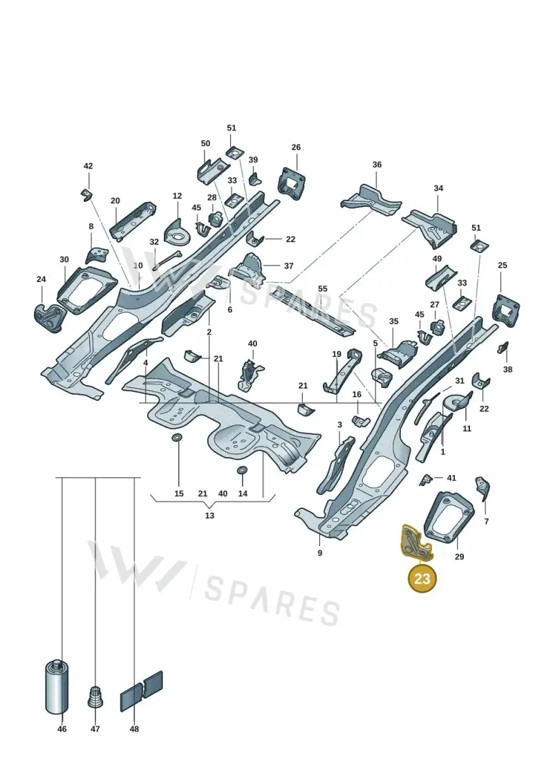 5Q0804141B — Volkswagen Golf 2.0 BlueMotion (2019-2024) diagram 5h0803010, position 23