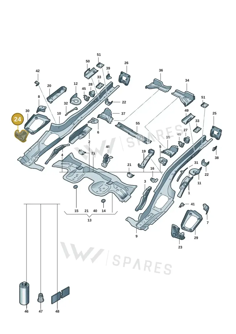 5Q0804142B — Volkswagen Golf 2.0 BlueMotion (2019-2024) diagram 5h0803010, position 24