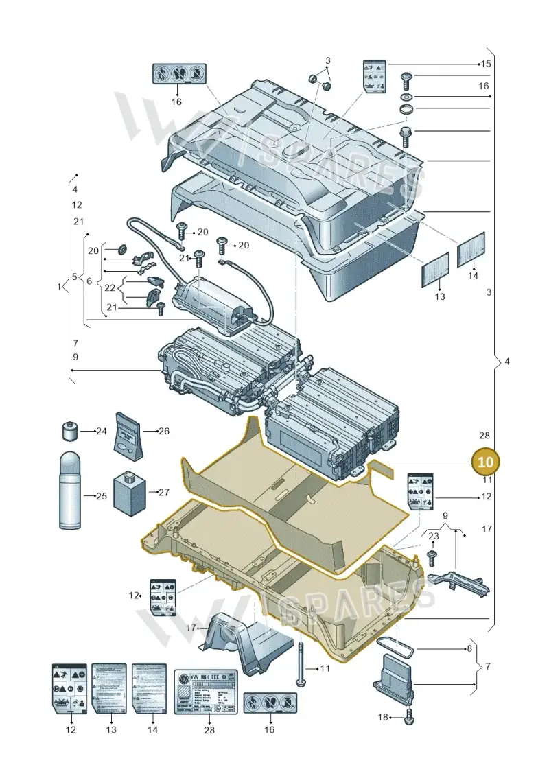 5Q0804160 — Volkswagen Golf 2.0 (2016-2020) diagram 746915500, position 10
