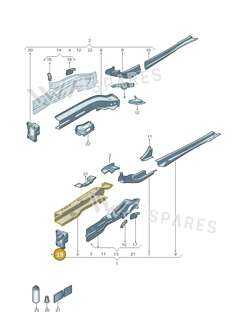 5Q0804181A — Volkswagen Golf 2.0 (2016-2020) diagram 827803000, position 19