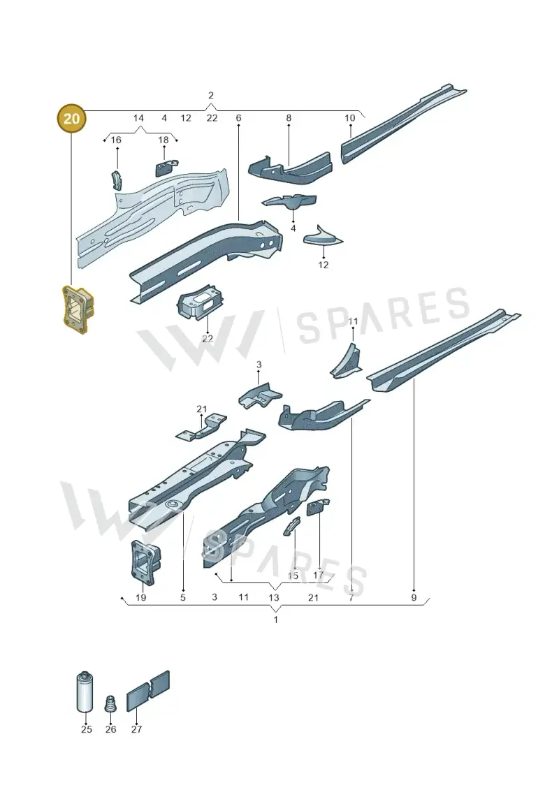 5Q0804182A — Volkswagen Golf 2.0 (2016-2020) diagram 827803000, position 20