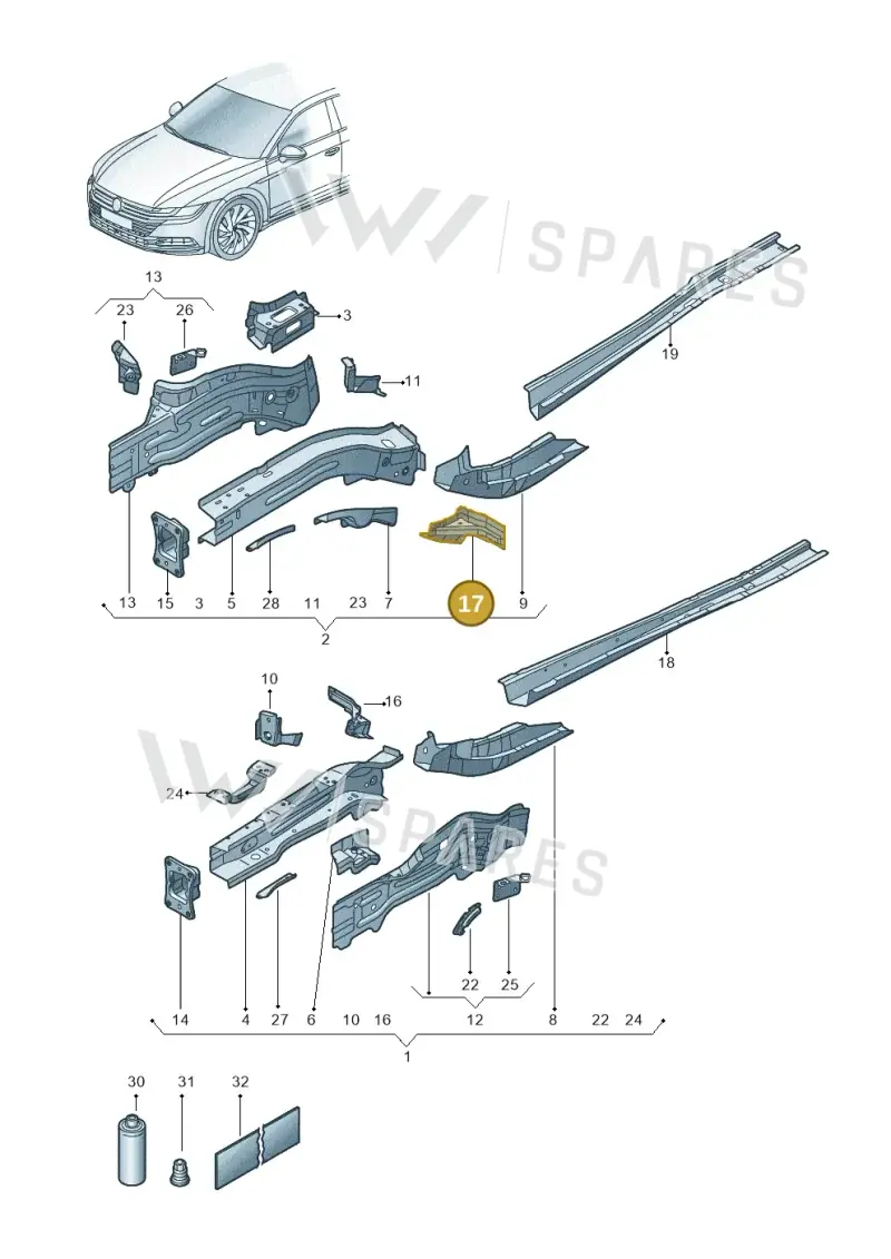 5Q0804426 — Volkswagen Arteon (2017-2023) diagram 828803000, position 17