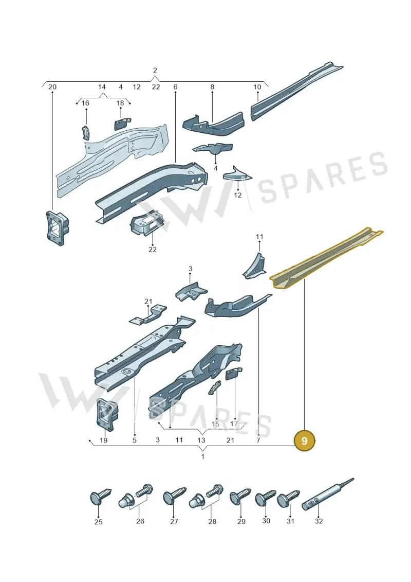 5Q0804455 — Volkswagen Golf Estate (2013-2017) diagram 763803000, position 9