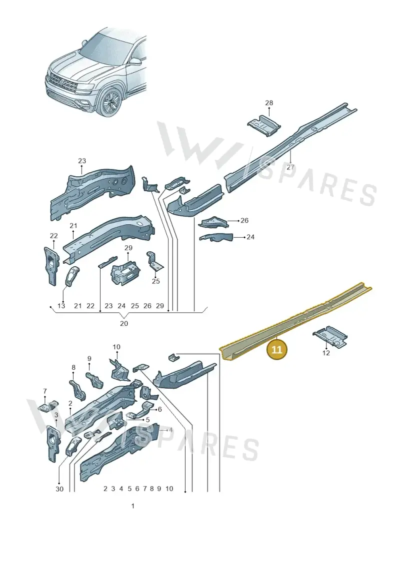 5Q0804455H — Volkswagen Atlas Cross Sport (2023-) diagram 829803000, position 11