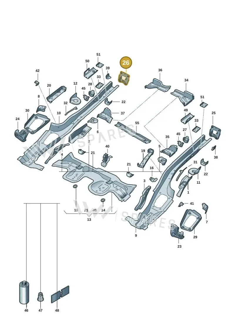 5Q0804474A — Volkswagen Golf 2.0 BlueMotion (2019-2024) diagram 5h0803010, position 26