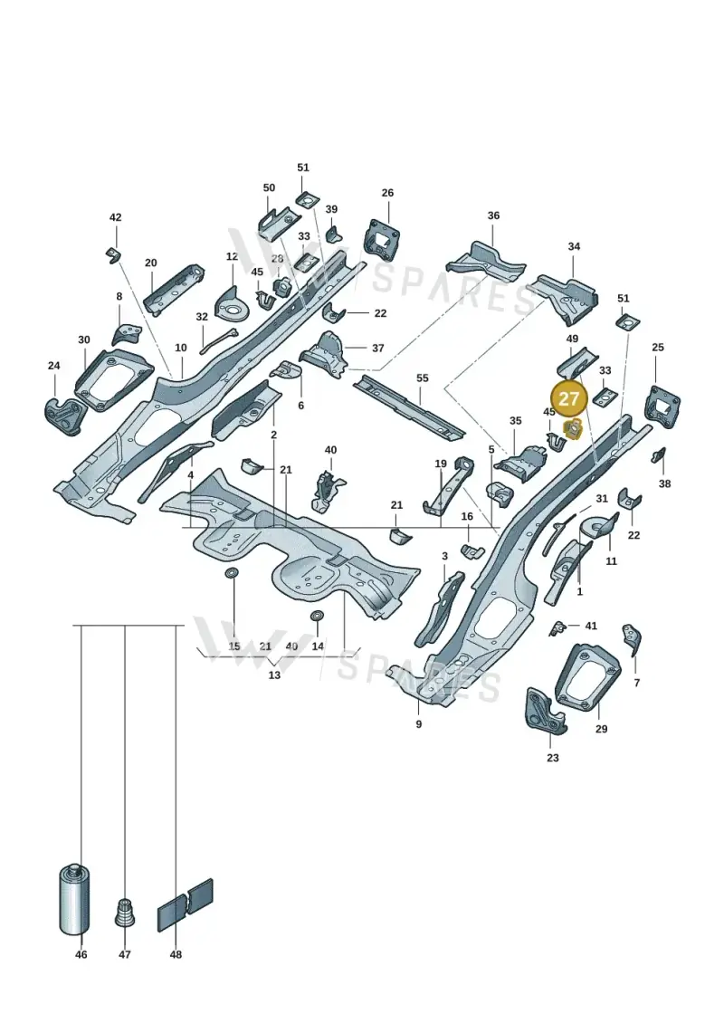 5Q0804497 — Volkswagen Golf 2.0 BlueMotion (2019-2024) diagram 5h0803010, position 27