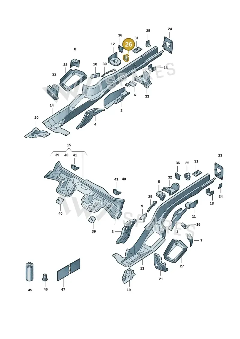 5Q0804498 — Volkswagen T-Roc convertible 1.5 (2019-2024) diagram 2gk803025, position 26