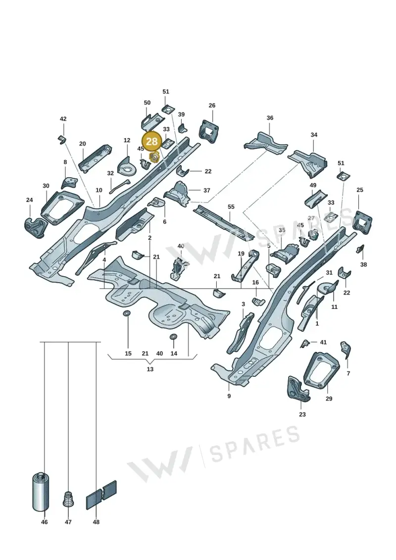 5Q0804498 — Volkswagen Golf 2.0 BlueMotion (2019-2024) diagram 5h0803010, position 28