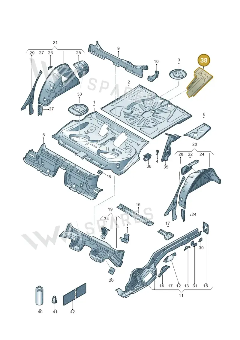 5Q0804509B — Volkswagen T-Roc BlueMotion (2017-2024) diagram 813803150, position 38