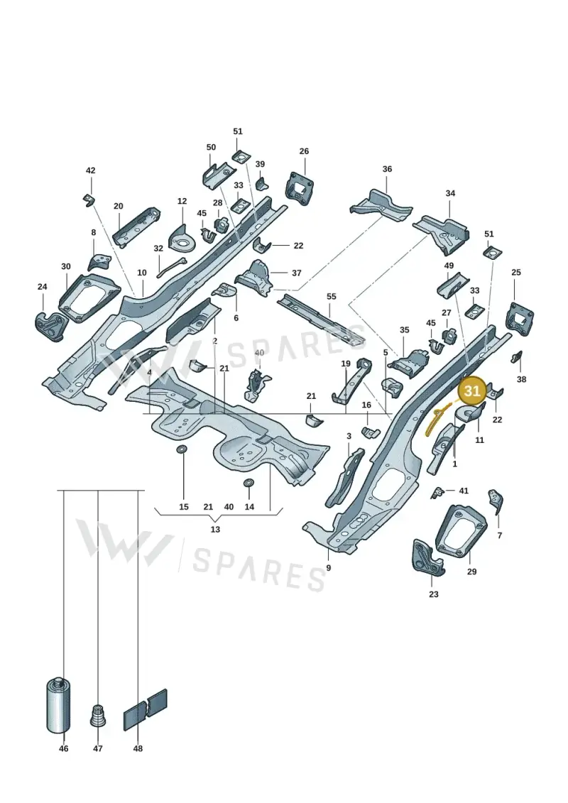 5Q0804535 — Volkswagen Golf 2.0 BlueMotion (2019-2024) diagram 5h0803010, position 31