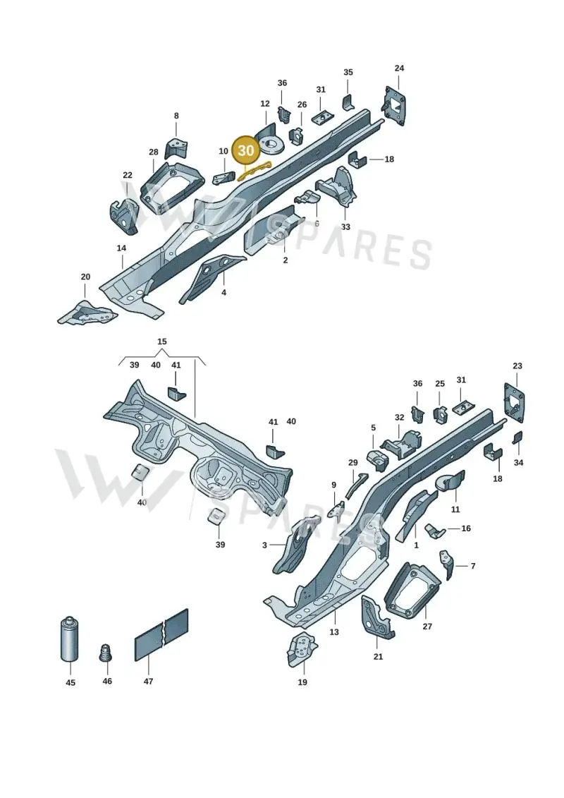 5Q0804536 — Volkswagen T-Roc convertible 1.5 (2019-2024) diagram 2gk803025, position 30