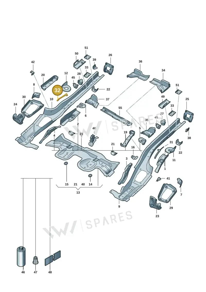 5Q0804536 — Volkswagen Golf 2.0 BlueMotion (2019-2024) diagram 5h0803010, position 32