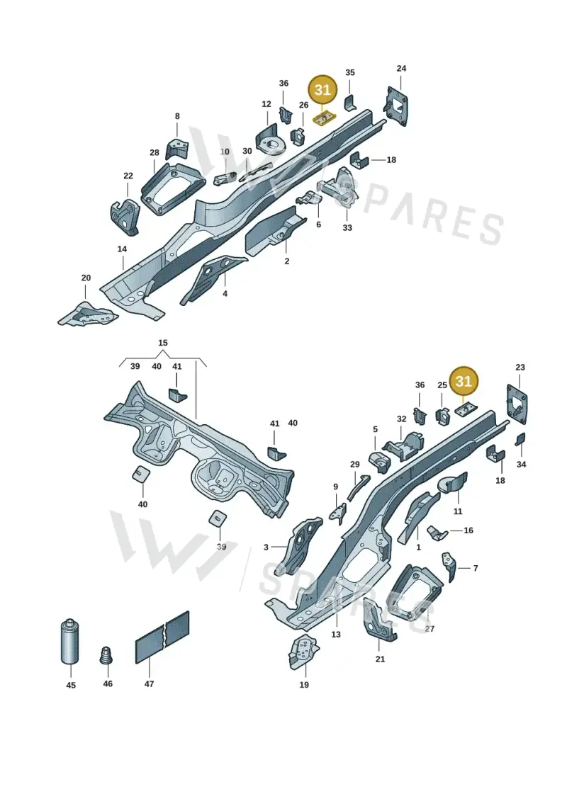 5Q0804548 — Volkswagen T-Roc convertible 1.5 (2019-2024) diagram 2gk803025, position 31