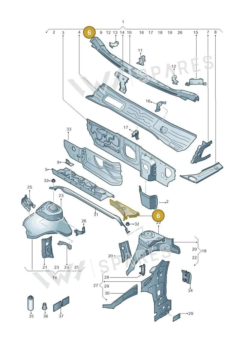 5Q0805398 — Volkswagen Arteon (2017-2023) diagram 828805050, position 6