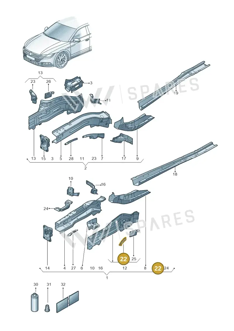 5Q0805757 — Volkswagen Arteon (2017-2023) diagram 828803000, position 22