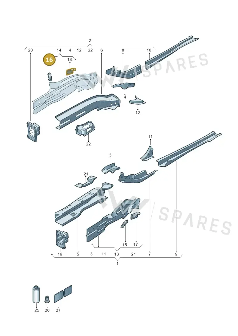 5Q0805758 — Volkswagen Golf 2.0 (2016-2020) diagram 827803000, position 16