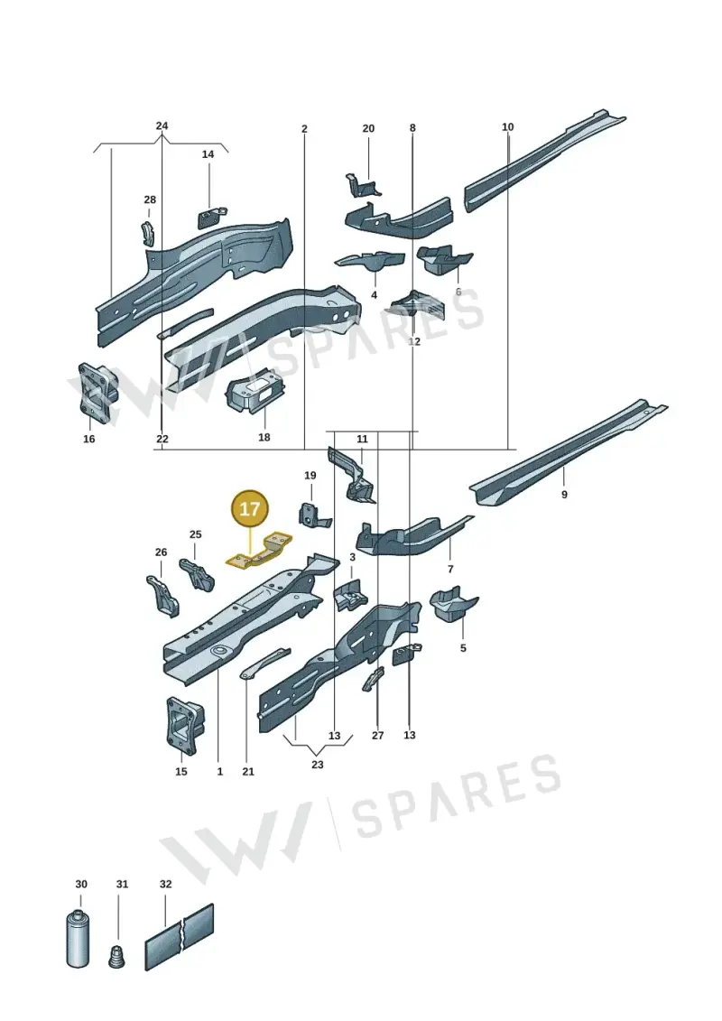 5Q0810811 — Volkswagen Caddy Maxi Kombi (2020-2024) diagram 2ka803000, position 17