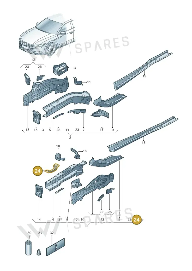 5Q0810811 — Volkswagen Arteon (2017-2023) diagram 828803000, position 24