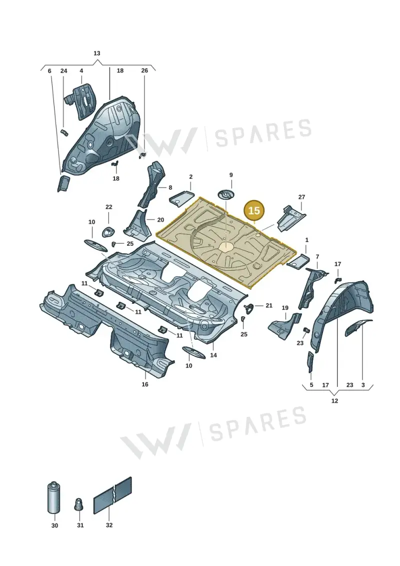 5Q0813116L — Volkswagen Golf 2.0 BlueMotion (2019-2024) diagram 5h0803018, position 15