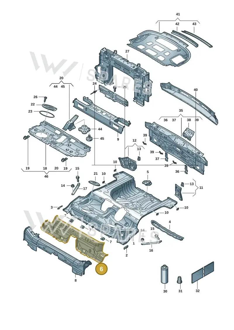 5Q0813147 — Volkswagen T-Roc convertible 1.5 (2019-2024) diagram 2gk803020, position 6