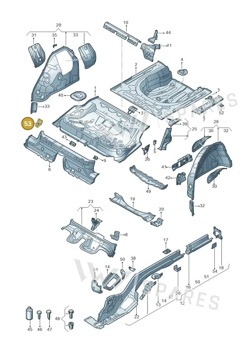 5Q0813541 — Volkswagen Passat saloon (2014-2024) diagram 793803200, position 53