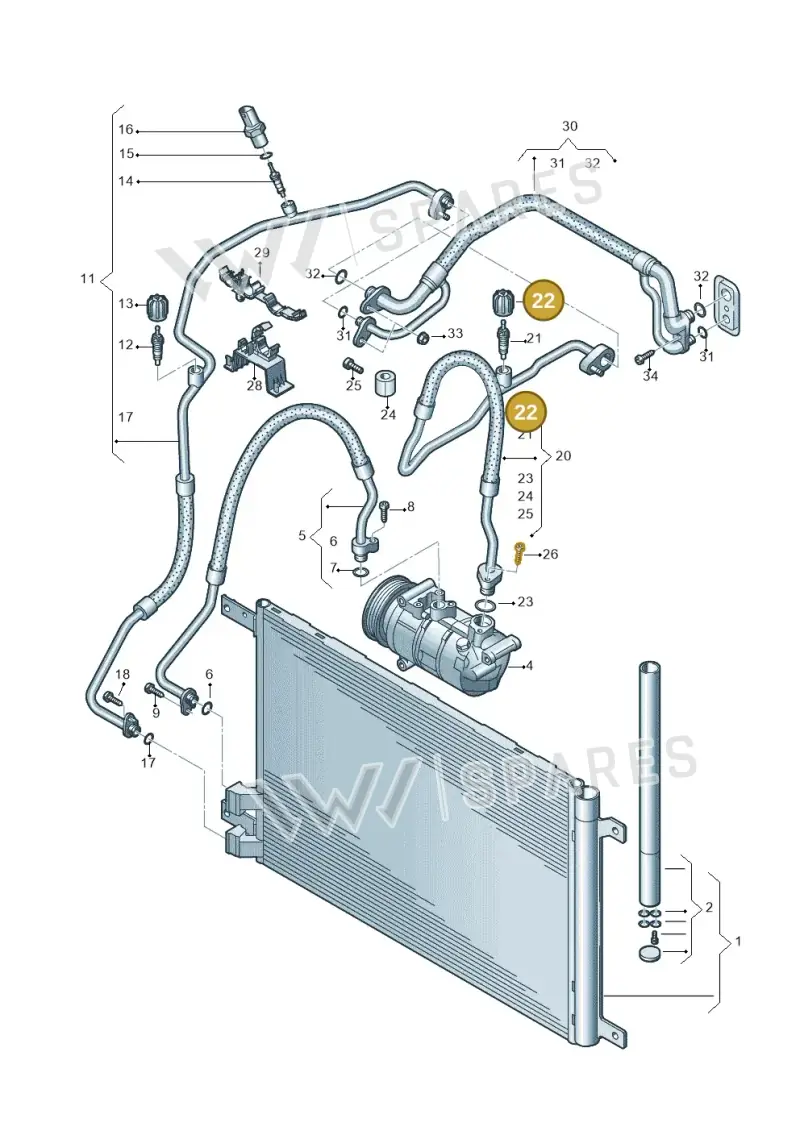 5Q0816231 — Volkswagen Passat estate (2023-) diagram 746260400, position 22