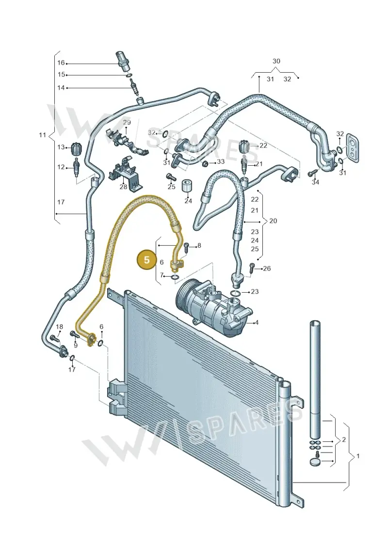 5Q0816721B — Volkswagen Touran 2,0 BlueMotion (2015-2024) diagram 746260400, position 5