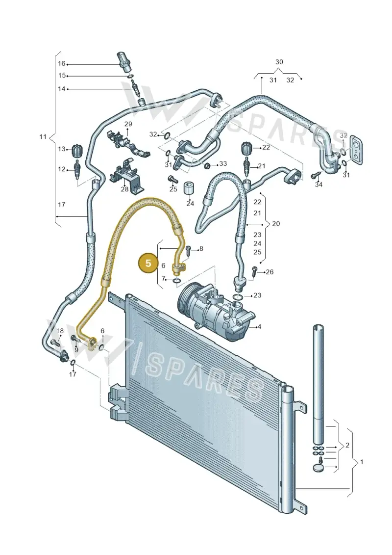 5Q0816721M — Volkswagen Touran 2,0 BlueMotion (2015-2024) diagram 746260400, position 5