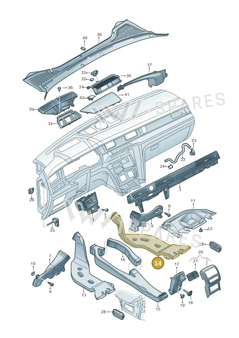5Q0819806E — Volkswagen Arteon (2017-2023) diagram 828819300, position 14