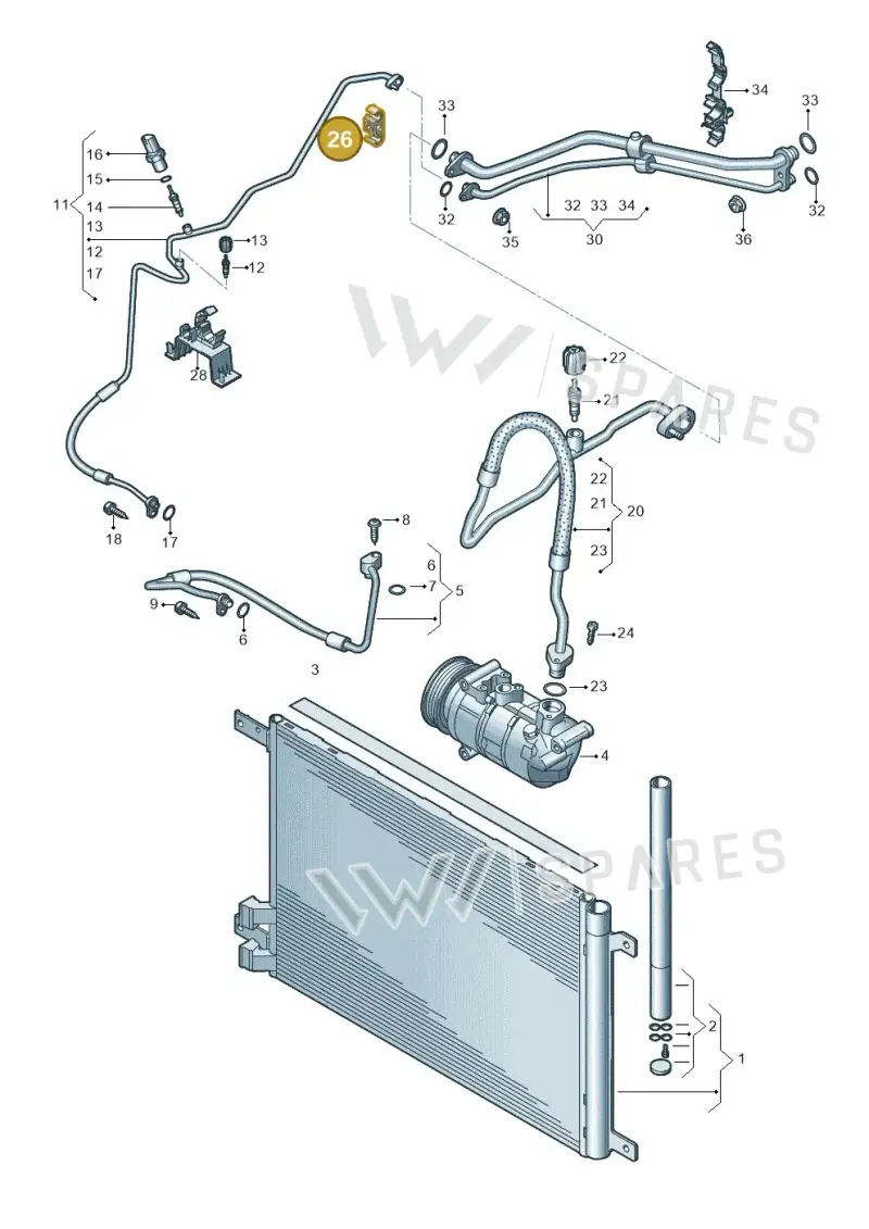 5Q0820774 — Volkswagen Multivan (2021-) diagram 7t0260400, position 26