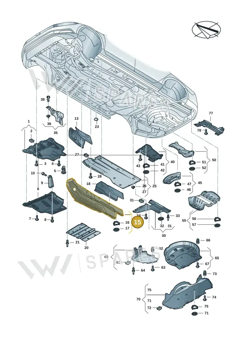 5Q0825661CB — Volkswagen Passat estate (2023-) diagram 3j0825000, position 15