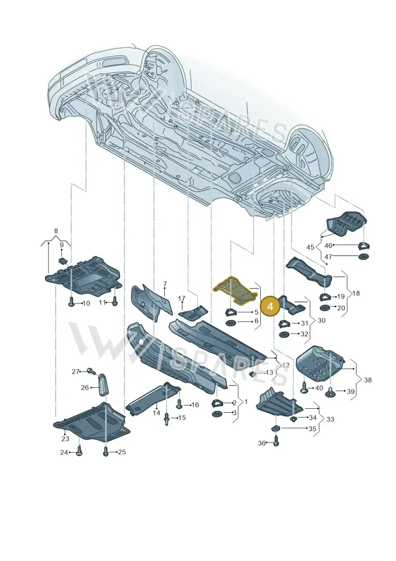 5Q0825729C — Volkswagen Golf 2.0 (2016-2020) diagram 827825500, position 4