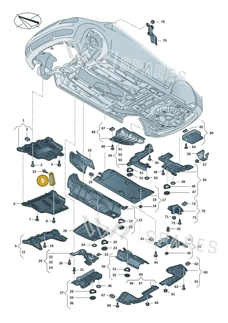 5Q0825922A — Volkswagen Caddy Maxi Kombi (2020-2024) diagram 2ka825000, position 9