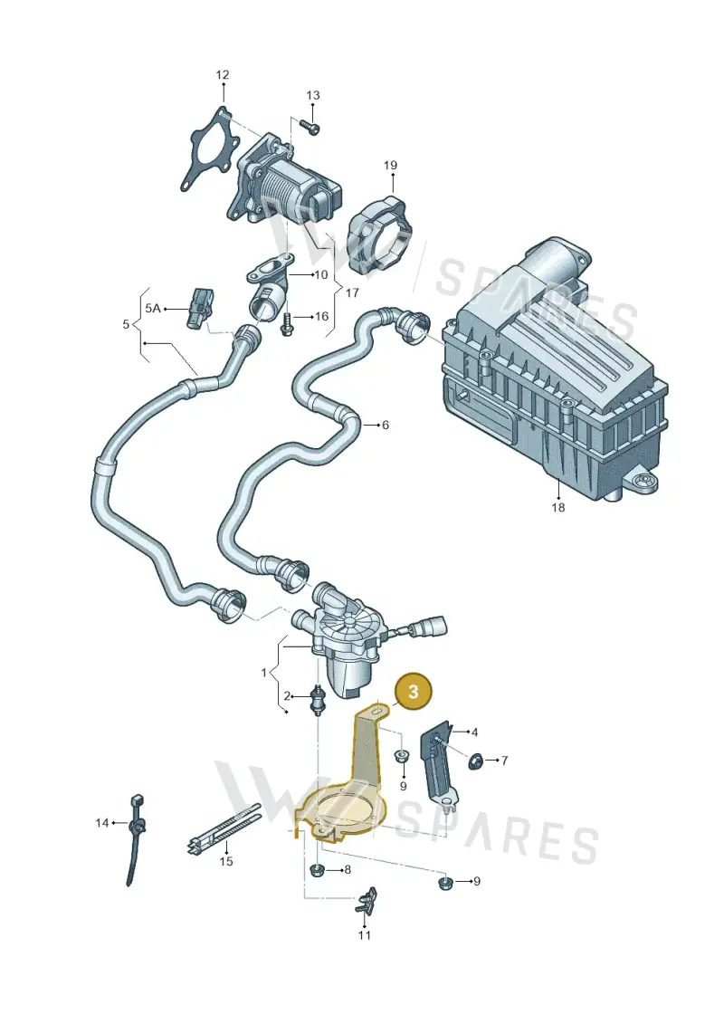 5Q0906617A — Volkswagen Golf 2.0 (2016-2020) diagram 781131000, position 3
