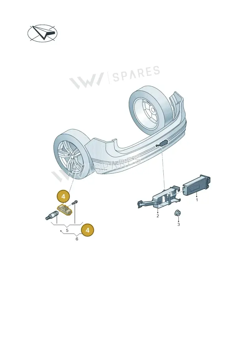 5Q0907275F — Volkswagen Touareg (2017-2023) diagram 810907100, position 4