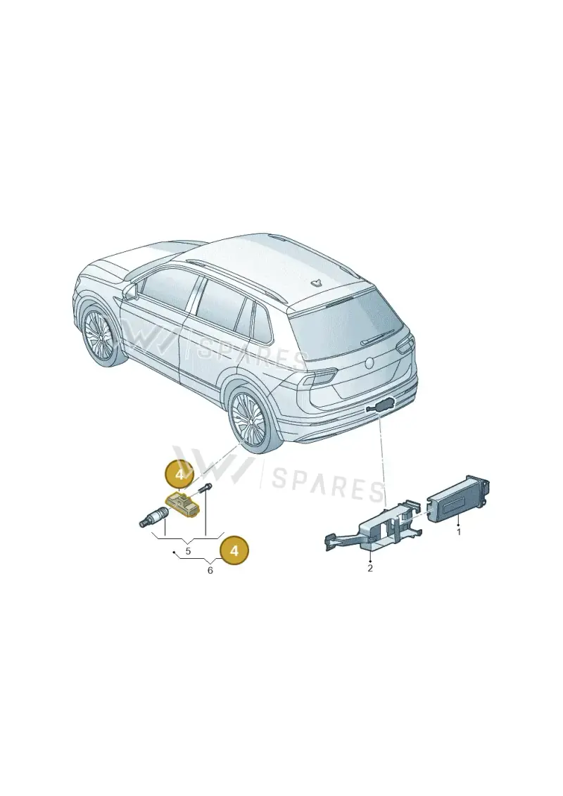 5Q0907275F — Volkswagen Tiguan 2.0 4Motion (2017-2024) diagram 884907100, position 4