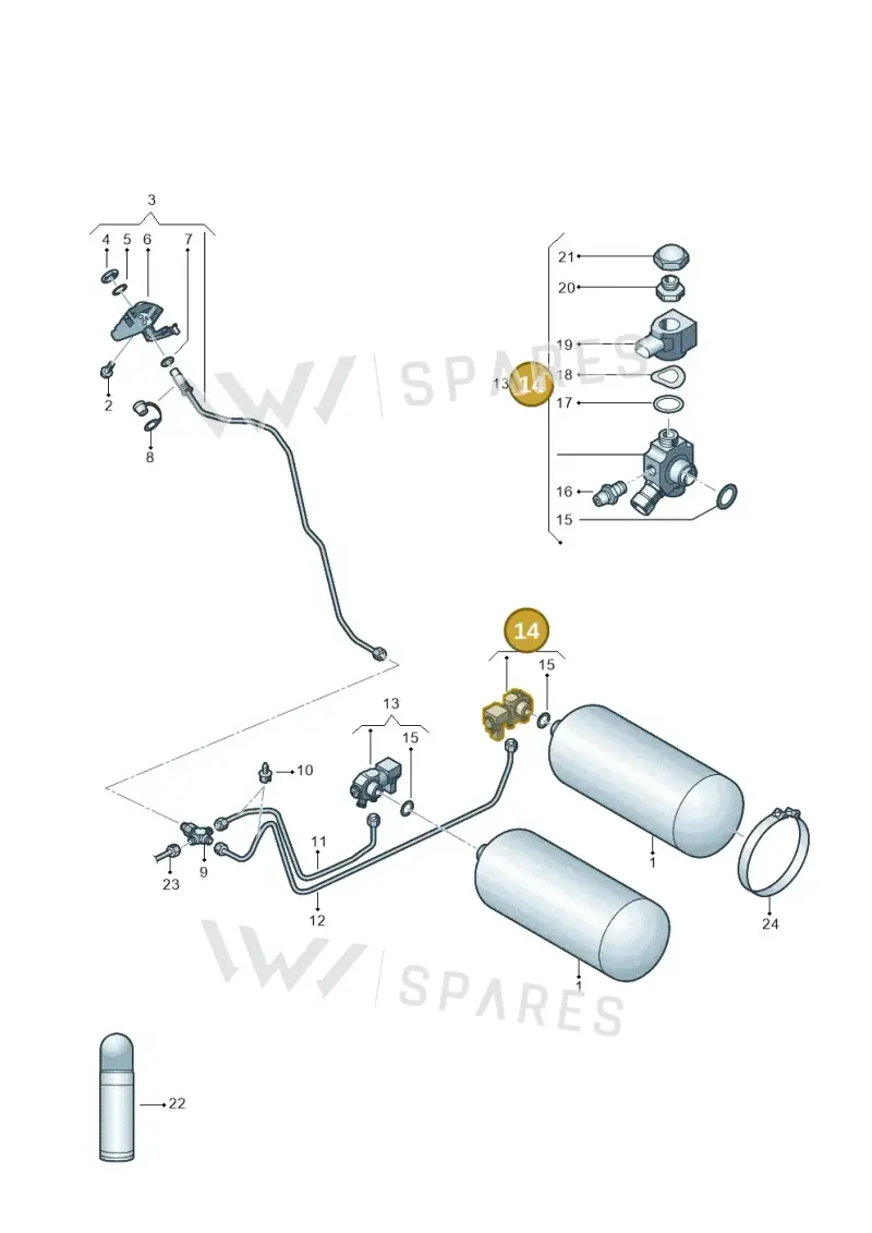 5Q0907631 — Volkswagen Golf Estate (2013-2017) diagram 746201050, position 14