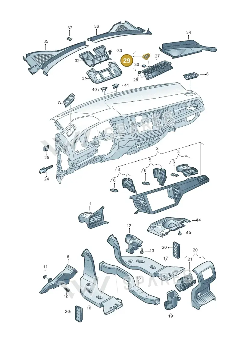 5Q0907643C — Volkswagen T-Roc convertible 1.5 (2019-2024) diagram 813819300, position 29