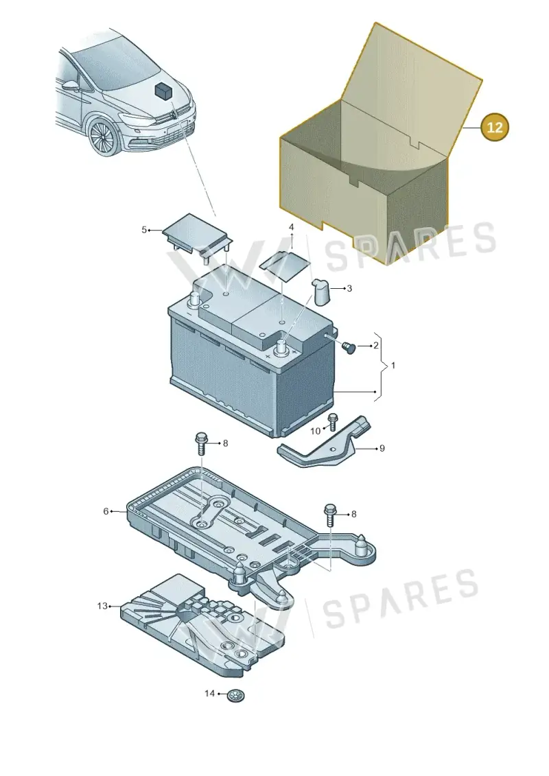 5Q0915411G — Volkswagen Touran 2,0 BlueMotion (2015-2024) diagram 869915000, position 12