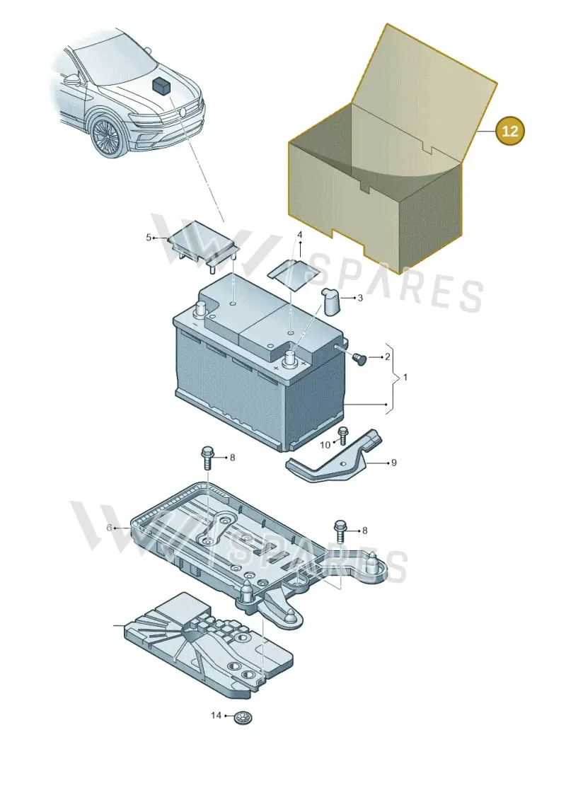 5Q0915411G — Volkswagen Tiguan 2.0 4Motion (2016-2024) diagram 884915000, position 12