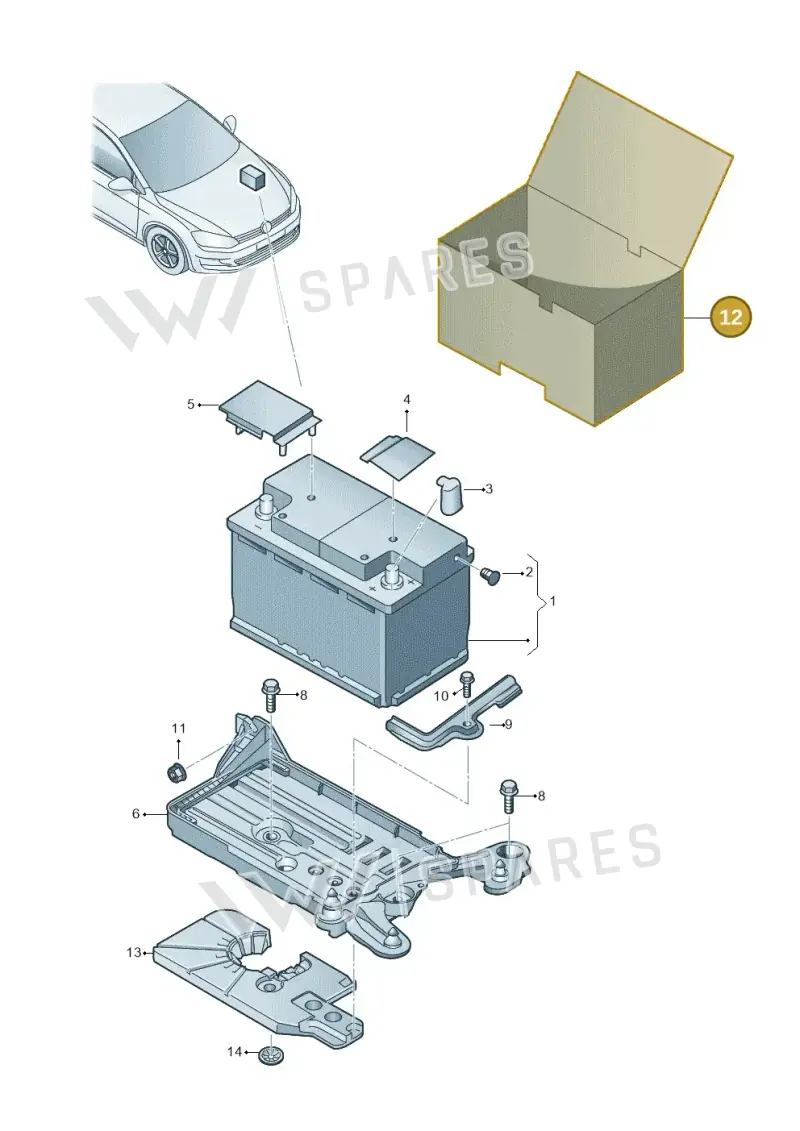 5Q0915411H — Volkswagen Golf 2.0 (2016-2020) diagram 746915000, position 12