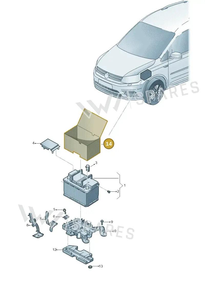 5Q0915411H — Volkswagen Caddy kombi (2015-2020) diagram 866915000, position 14