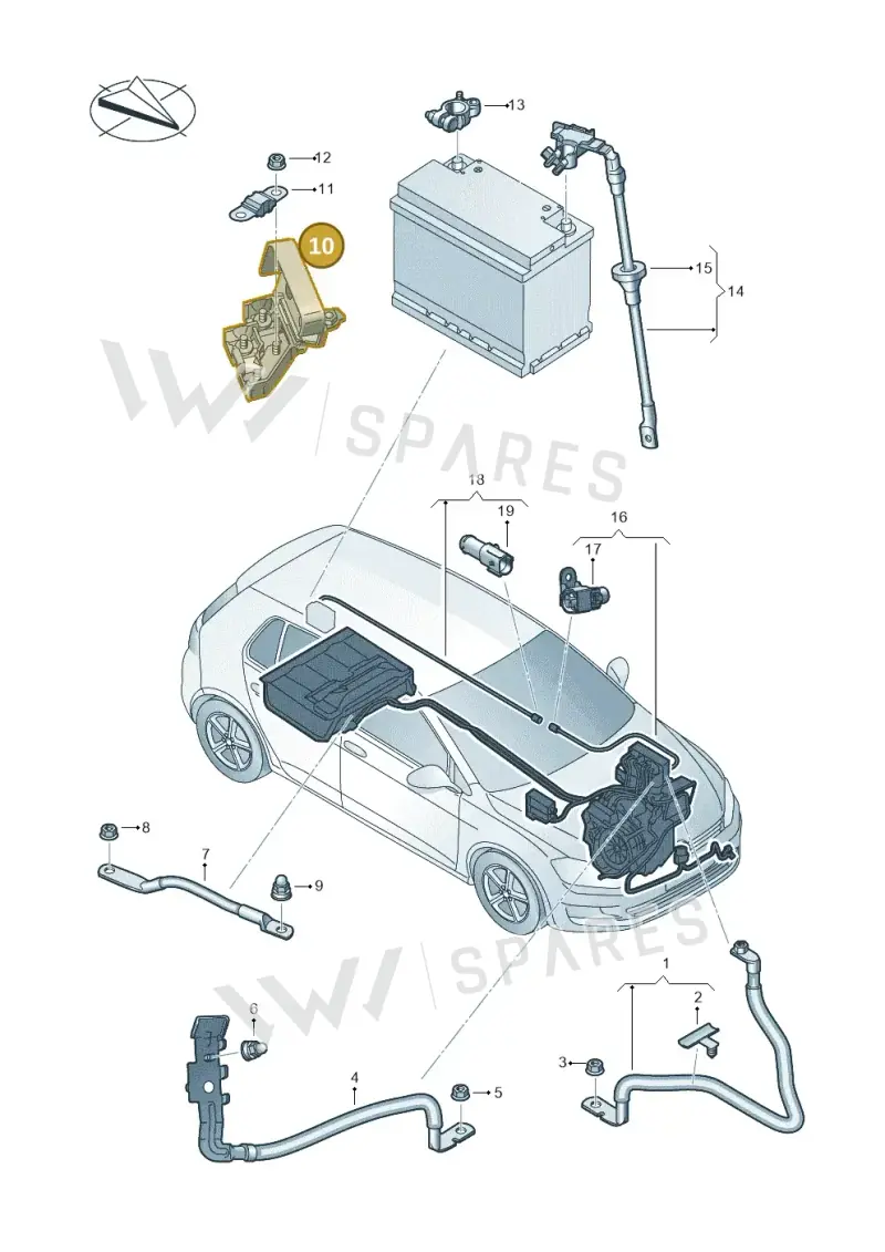5Q0941824D — Volkswagen Golf 2.0 (2016-2020) diagram 746971020, position 10
