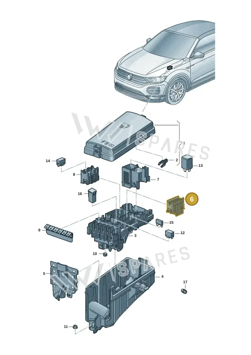 5Q0941824 — Volkswagen T-Roc convertible 1.5 (2019-2024) diagram 2gk937010, position 6